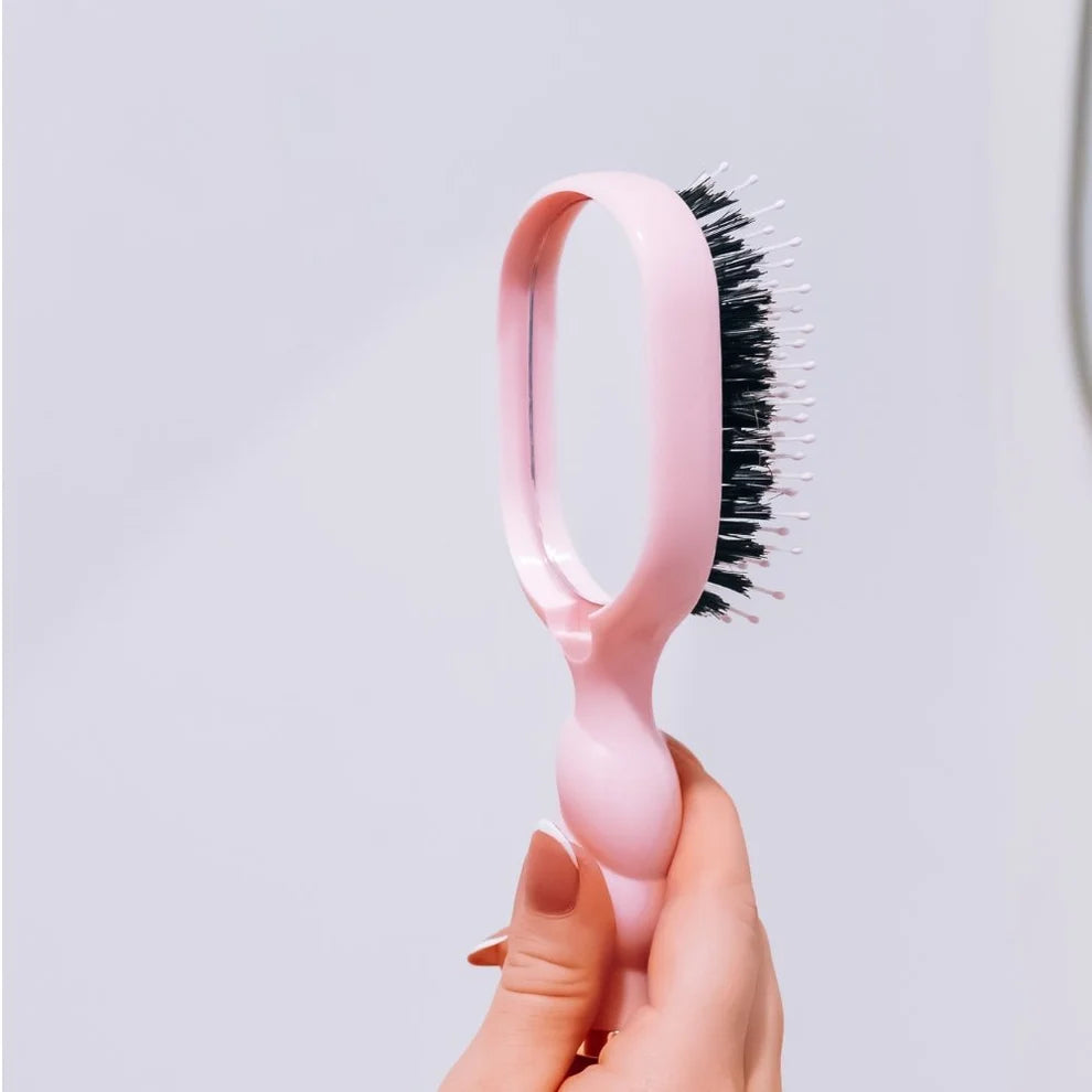Mini Boar Bristle Hair Brush - Bubblegum Pink
