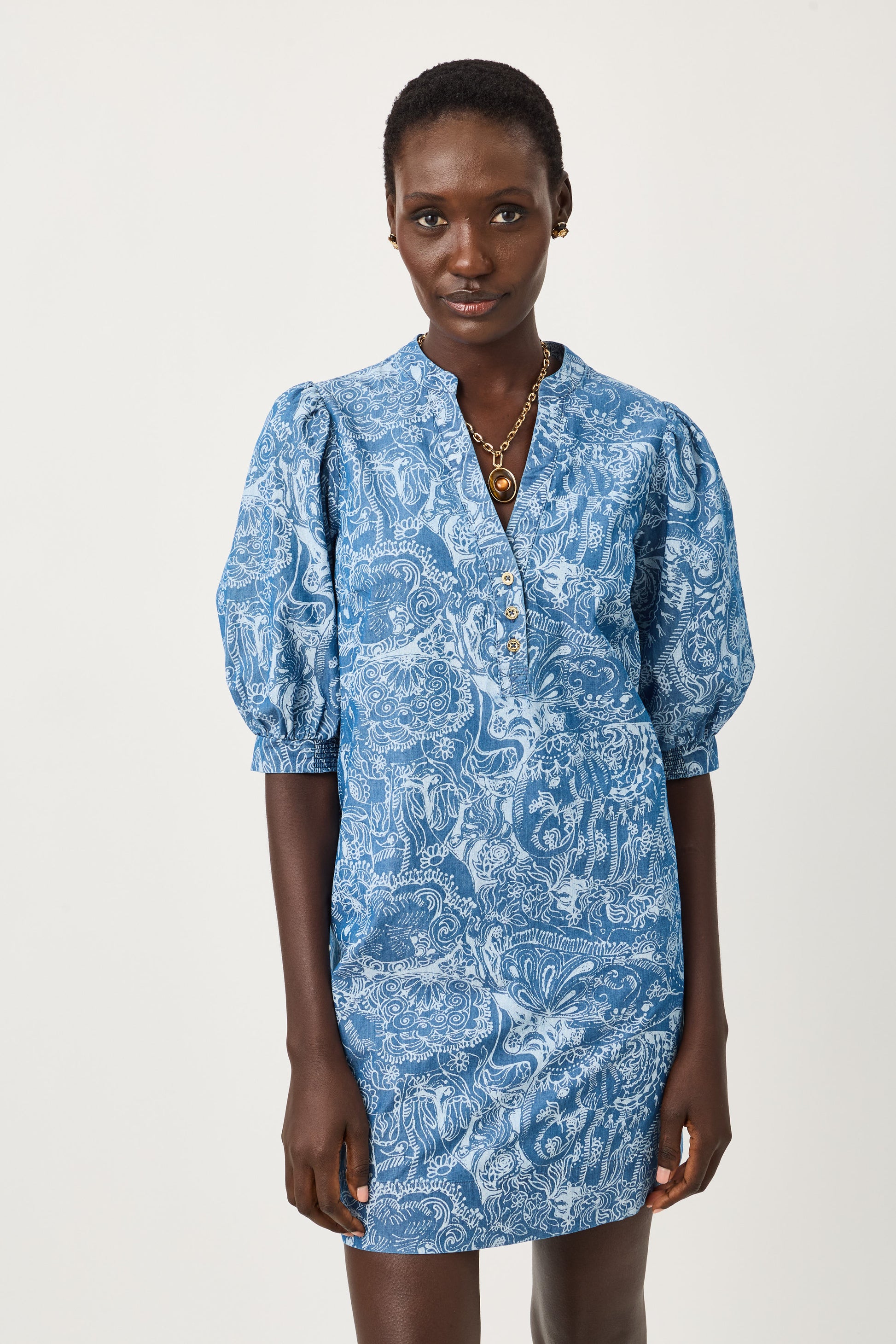 Indigo All Day Chambray Paisley Parade Pigment