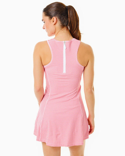 Smooth Sport Sleeveless Panama Active Dress - Guava Gingham