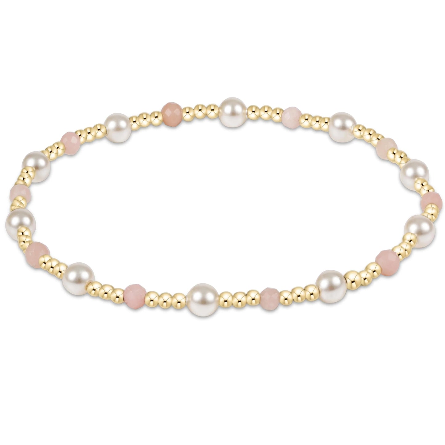 pearl sincerity 4mm gem bracelet - pink opal