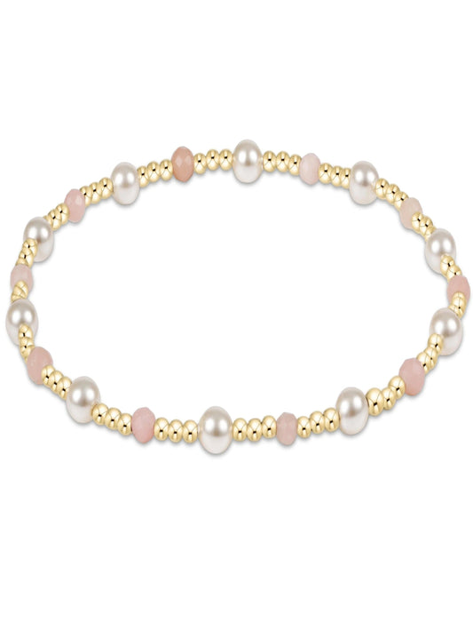 pearl sincerity 4mm gem bracelet - pink opal