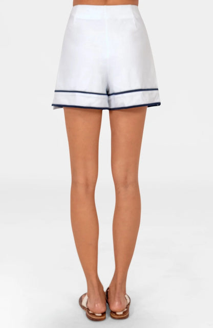Peek A Boo Skort - Trim it Up - White/Navy