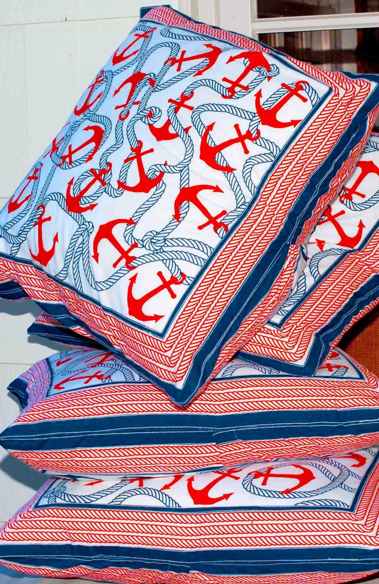 Anchors Away - Cotton Pillow Cover - 20x20