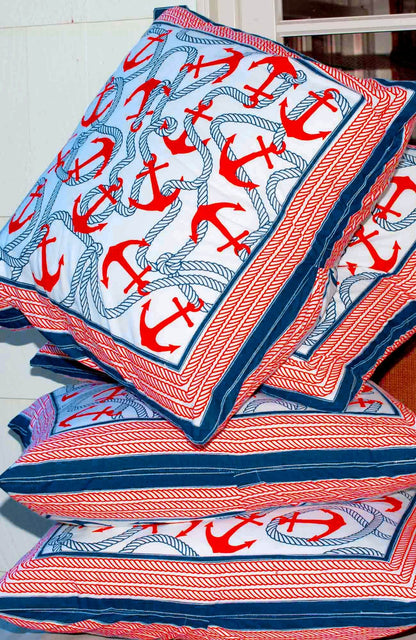 Anchors Away - Cotton Pillow Cover - 20x20