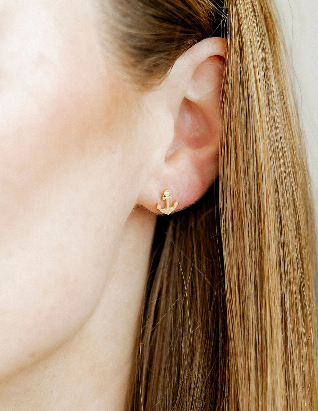 Screwback Stud Earrings - Anchor