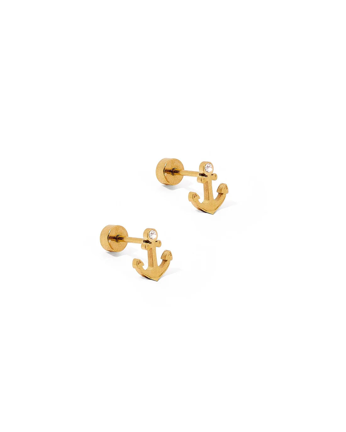 Screwback Stud Earrings - Anchor