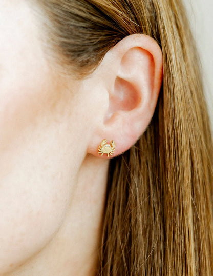 Screwback Stud Earrings - Crab