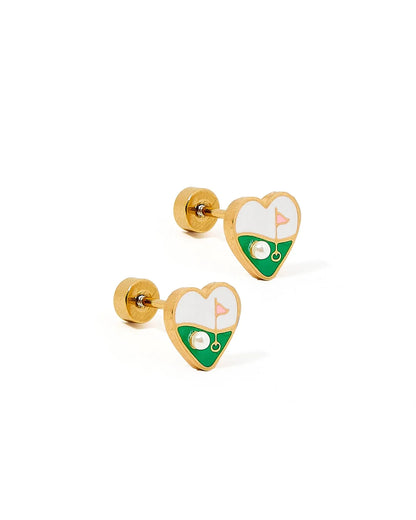 Screwback Stud Earrings - Golf Par-Tee