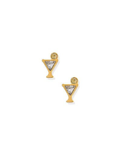 Screwback Stud Earrings - Martini