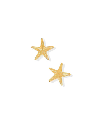Screwback Stud Earrings - Starfish Gold
