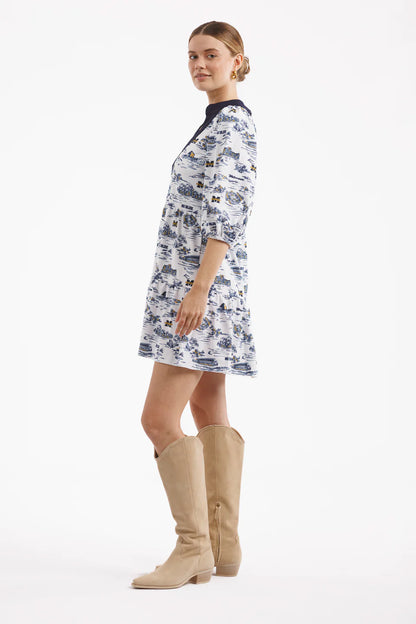 The Tory Dress - Michigan Gameday Toile