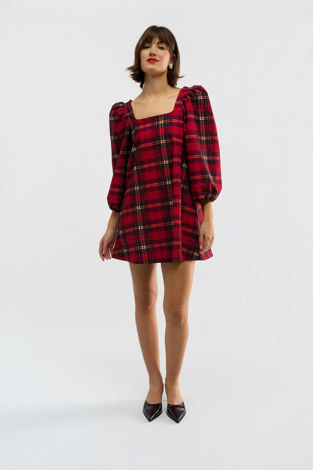 Collins Dress - Cabernet Plaid