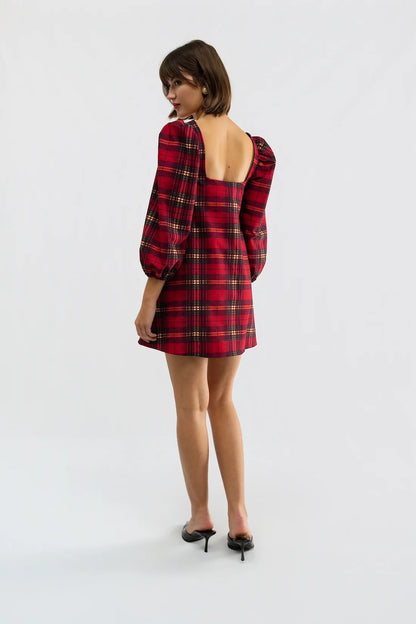 Collins Dress - Cabernet Plaid