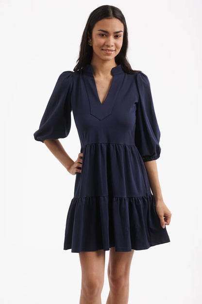 The Tory Dress - Navy Ponte