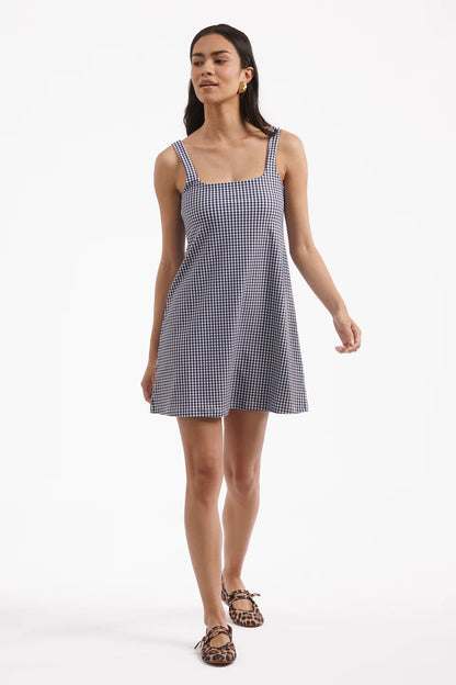 The Carol Dress - Navy Gingham