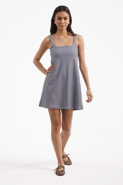 The Carol Dress - Navy Gingham
