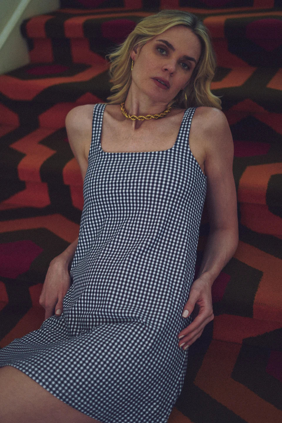 The Carol Dress - Navy Gingham