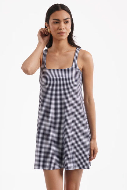 The Carol Dress - Navy Gingham