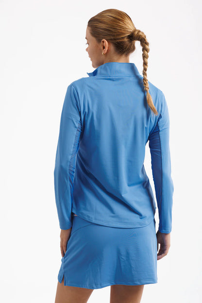 The Ava 1/4 Zip Pullover - Hydrangea