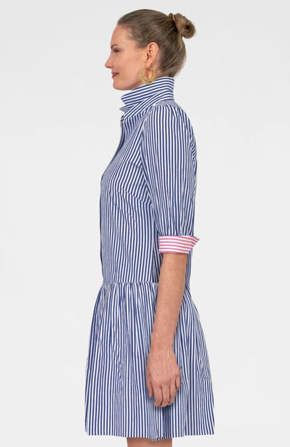 So Sweet Cotton Dress - Navy Stripe