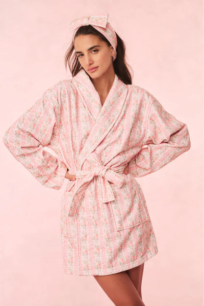 Indie Cotton Bath Robe - Strawberry Macaron