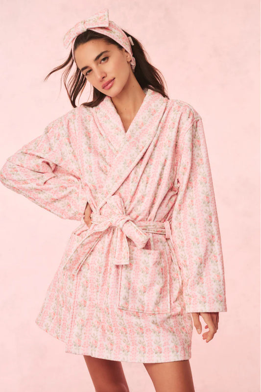 Indie Cotton Bath Robe - Strawberry Macaron