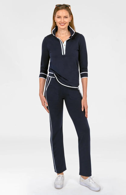 Sweat Pants - Trim It Up - Navy/White