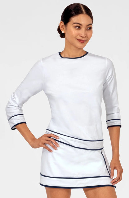 Sweatshirt - Trim It Up - White/Navy