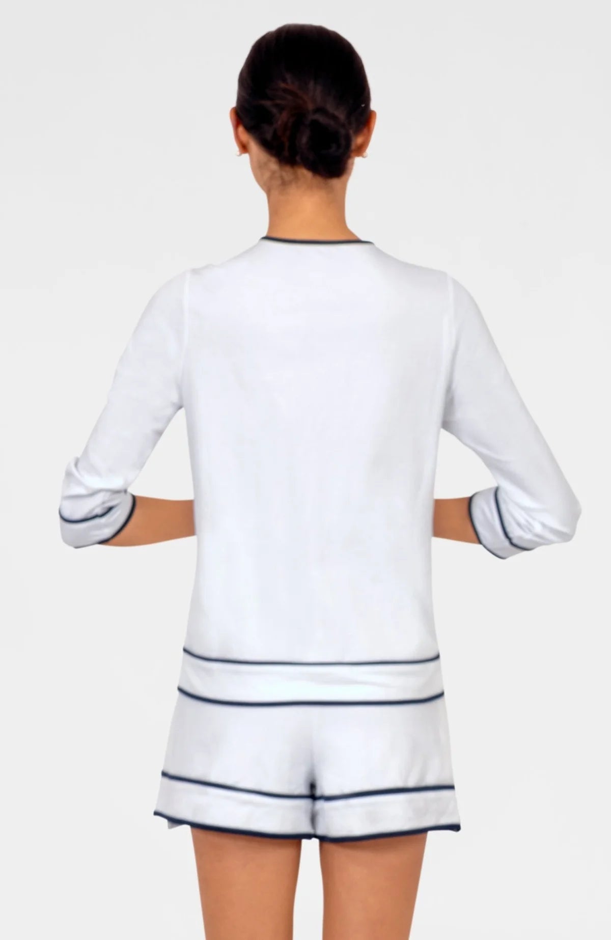 Sweatshirt - Trim It Up - White/Navy