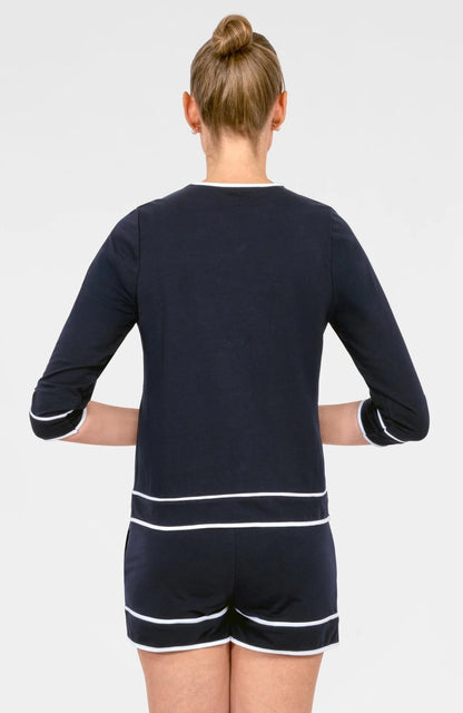 Sweatshirt - Trim It Up - Navy/White