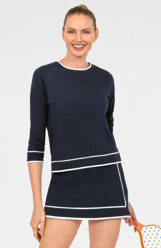 Sweatshirt - Trim It Up - Navy/White