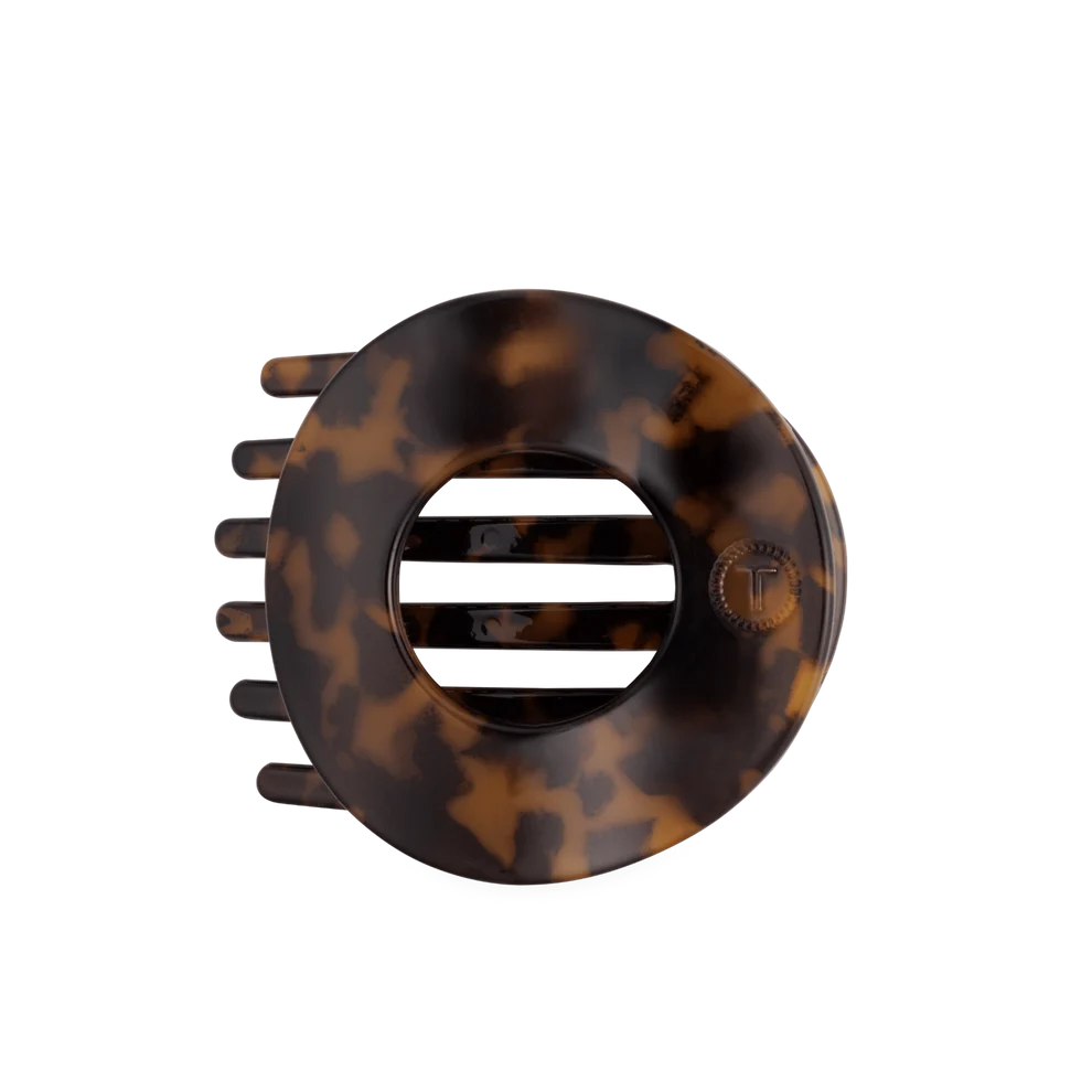 Tortoise Large Flat Circle Hair Clip