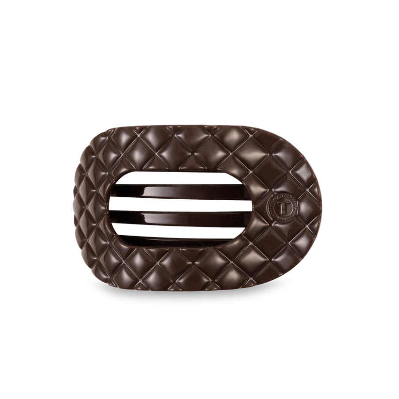 Quilted Medium Flat Round Hair Clip