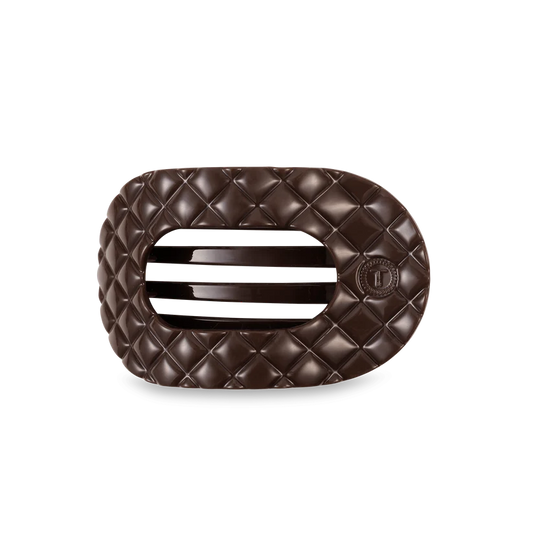 Quilted Medium Flat Round Hair Clip