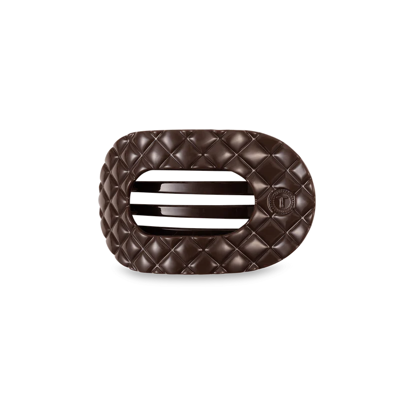 Quilted Small Flat Round Hair Clip