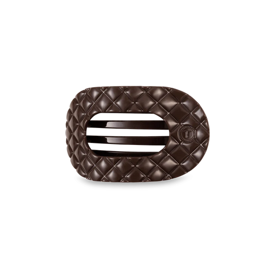 Quilted Small Flat Round Hair Clip