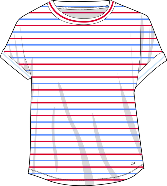 Slub Jersey Tee - Red White Blue Stripe