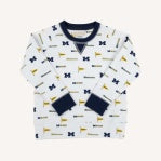 Cassidy Comfy Crewneck Boys French Terry - Bold in Blue (Boys)/Michigan Blue