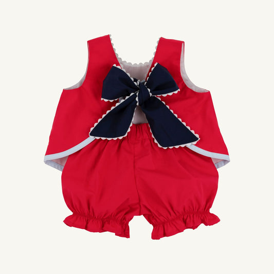 Susanne Swing Top Set- Broadcloth - Richmond Red/Nantucket Navy/Beale Street Blue