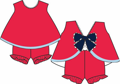 Susanne Swing Top Set- Broadcloth - Richmond Red/Nantucket Navy/Beale Street Blue