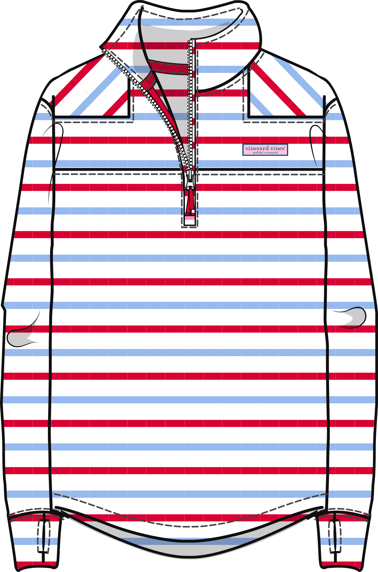 Dreamcloth® Striped Shep Shirt® - Red White and Blue Stripe