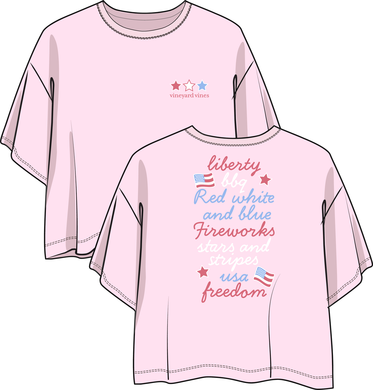 Boxy Tee - Pink Drink