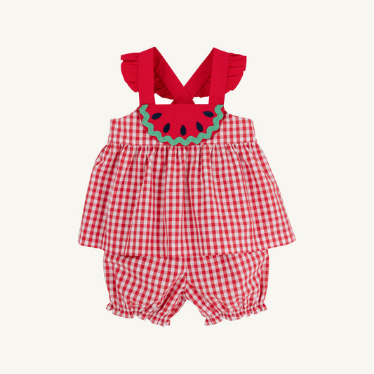 Nancy's Novelty Set- Woven Dyed Yarn - Richmond Red Gingham/Richmond Red/Watermelon