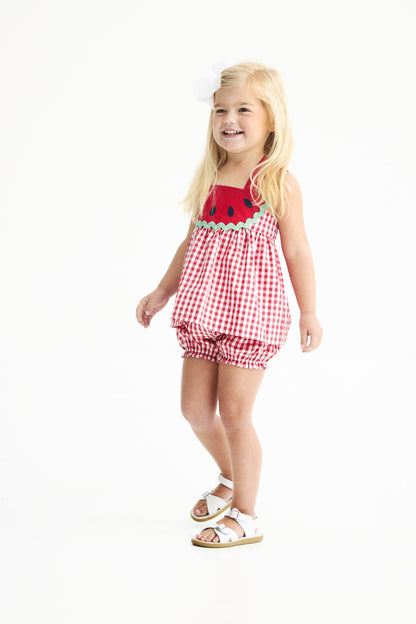 Nancy's Novelty Set- Woven Dyed Yarn - Richmond Red Gingham/Richmond Red/Watermelon