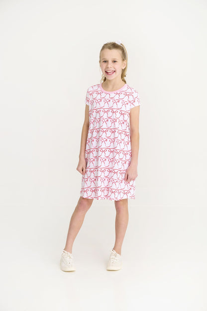 Polly Play Dress - Short Sleeve - Birdies Bows/Pier Party Pink