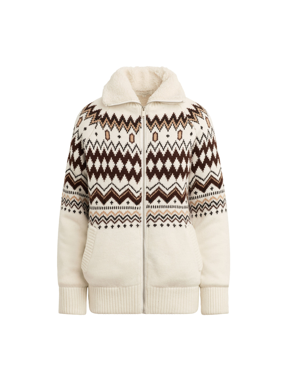 The Chalet Sherpa Jacket - Cream/Espresso Multi