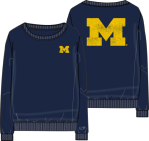 University of Michigan Women's Terry Crewneck - Nautical Navy