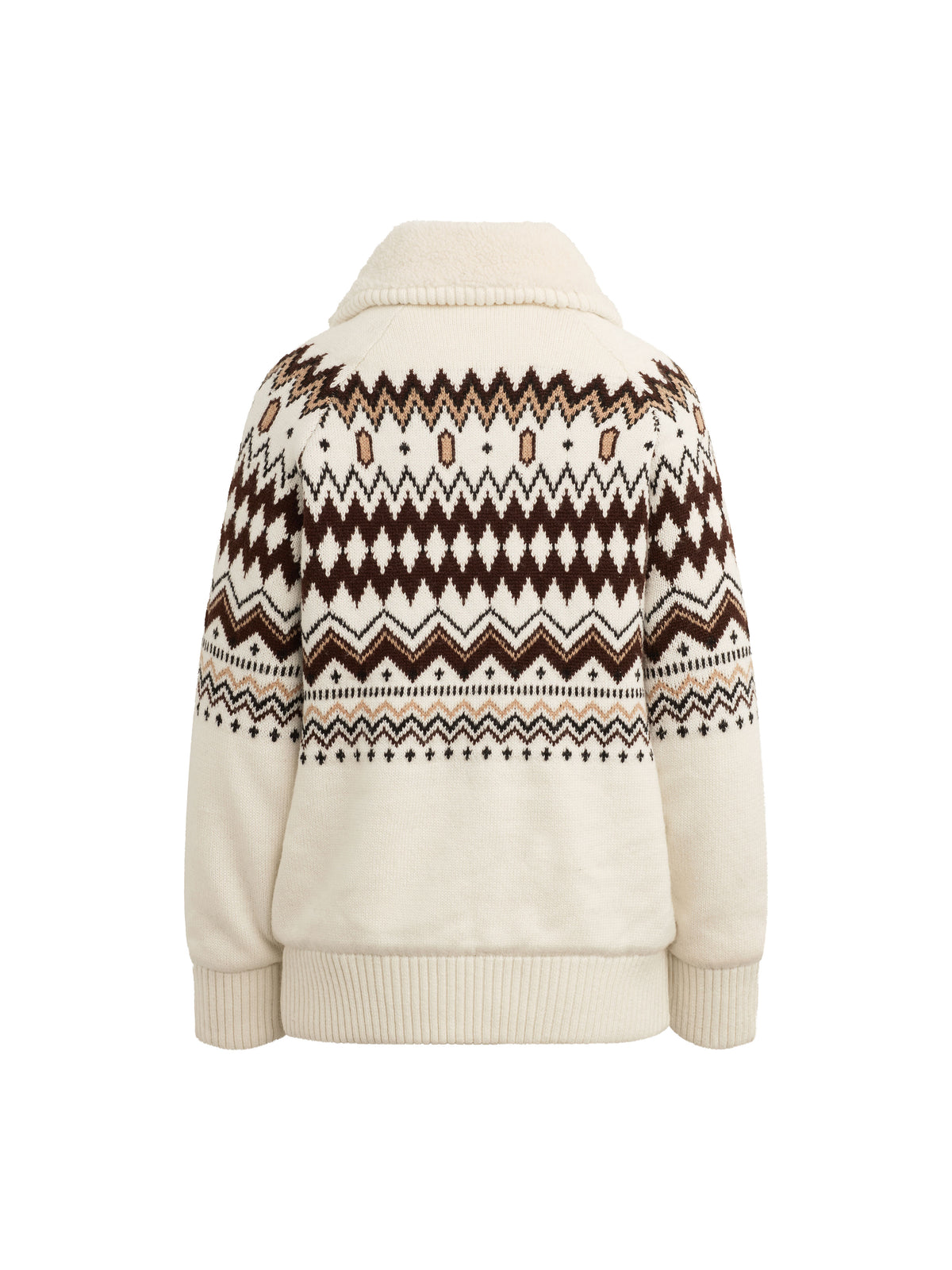 The Chalet Sherpa Jacket - Cream/Espresso Multi