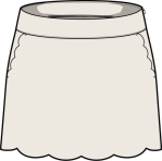 17" Performance A-Line Scallop Skort - Stone