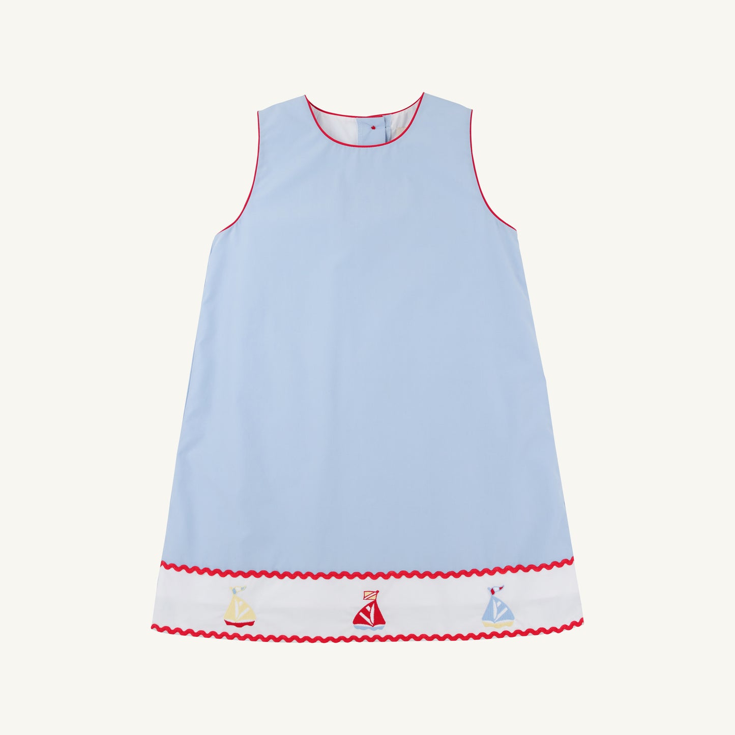 Annie Apron Dress - Beale Street Blue/Worth Ave White/Sailboats